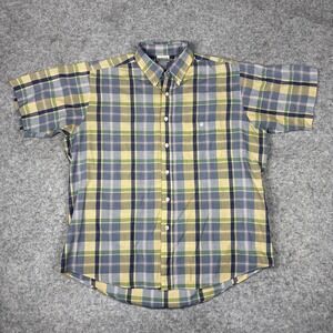 VTG Cornerstone Short Sleeve Button Down Shirt Men's Large Multicolor Plaid